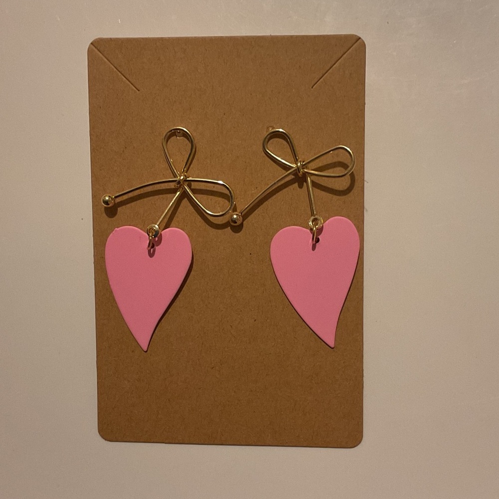 Fashion Jewelry Pink Heart Earrings